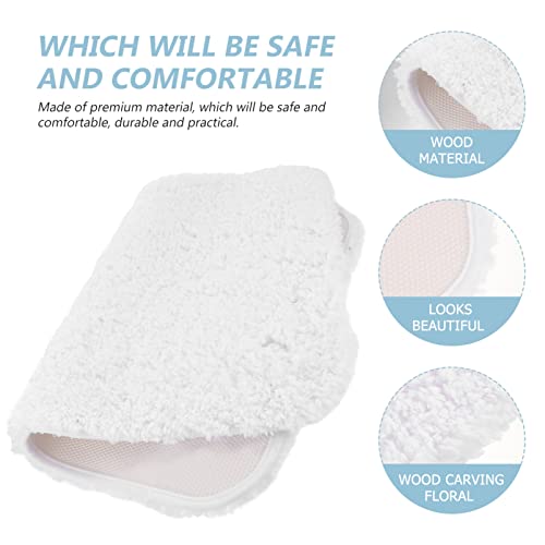 Tapis de salle de bain absorbant lavable machine et tapis de sol blanc antidérapant - 6