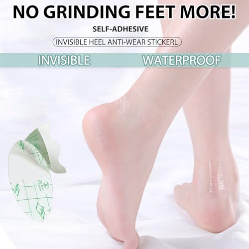 Image of Zealburst Self Adhesive Invisible Heel Anti-Wear Sticker, Waterproof Anti Wear Foot Care Heel Protection Pad, Heels Stickers Transparent Thin for High Heels for Prevent Heels Rubbed(100PCS,1.7x2.6in)