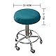 IMIKEYA Hockerbezug Rund, Durchmesser 30cm-40cm Barhockerbezug Rund Hochelastischer Waschbar Drehstuhlhockerbezug Runde Hockerbezug Staubdicht Stuhlbezug, Pfau blau