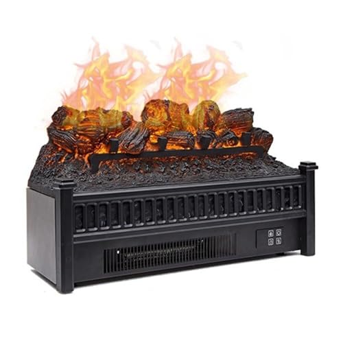 Electric Fireplace Logs Inserts Heater Remote Controller Fireplace Heater, Adjustable Flame Black Color