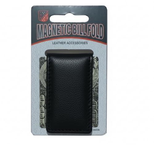 Image of LB LEATHERBOSS Men's New Leather Strong Magnetic Money Clip (XL Black)