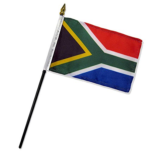 Quality Standard Flags One Dozen South Africa Stick Flag, 4 by 6