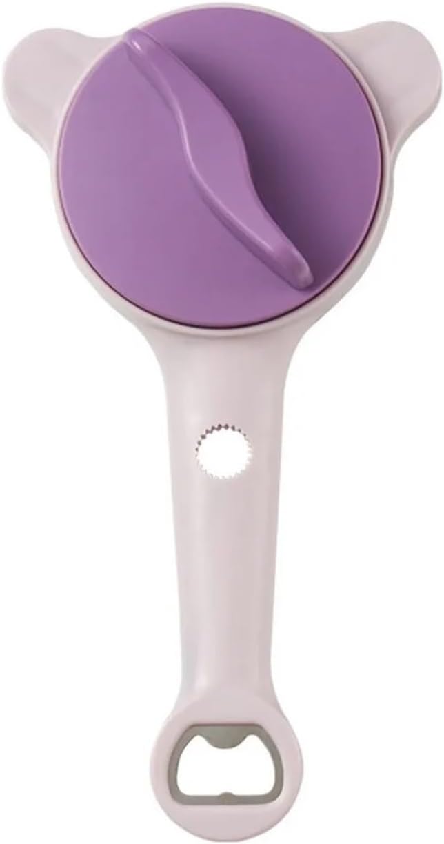 Anti Slip Can Opener Bottle Labor-saving Smooth Edge Jar Lid Gripper Easy Grip Manual Bottle Cap Remover Use For Kitchen,Bar And Household(Purple)