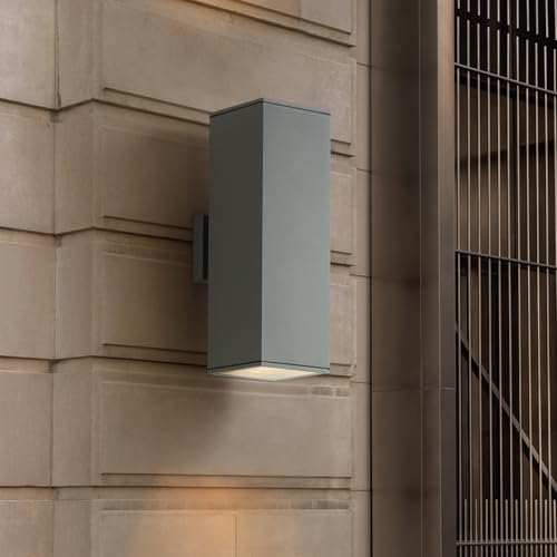 Image of mirrea 18 inch Modern Outdoor Porch Light in 2 Lights, Matte Gray, 2 Pack