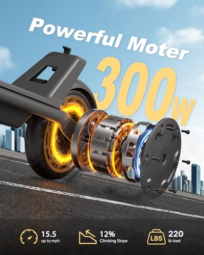 Electric Scooter for Adults, 300W Motor Up to 15.5 MPH, 8.5″