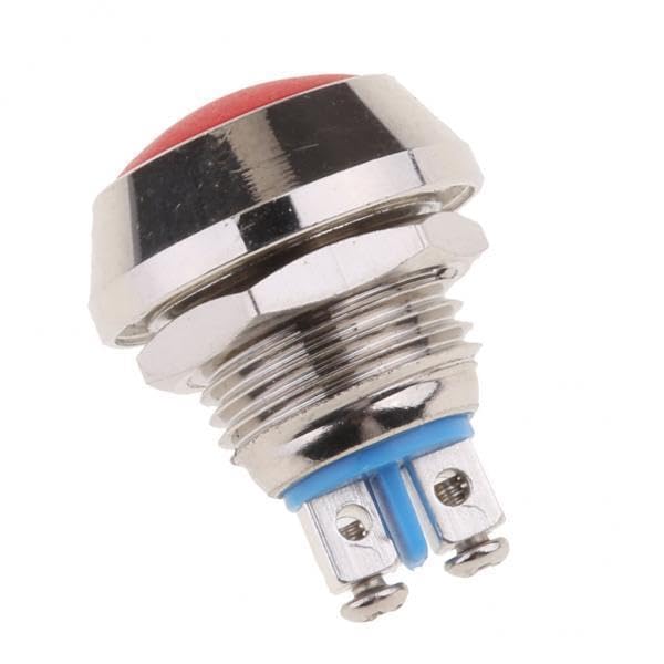 UJEAVETTE 4x12mm Round Metal SPST Momentary Push Button Switch 1NO P67 Waterproof Red-image-21