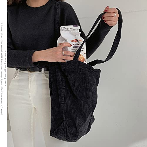 Image of 2026 Corduroy Tote Bag with Zipper Large Casual Handbags Shoulder Purse for Women