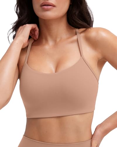 Image of PAVOI ACTIVE Yoga Racerback Bras for Women - Buttery Soft Low Support Scoop Neck Y-Back Thin Strap Sports Bra - FlexFlow