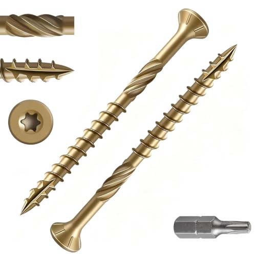Wensilon #14 * 3" Yellow Deck Screws 36pcs 1lbs 6.3x75mm Lag Screws