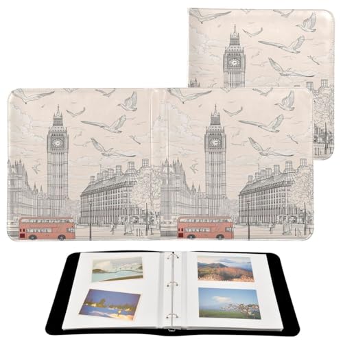 JUMBEAR Grande album fotografico autoadesivo con 20 pagine, album fai da te, per matrimoni, famiglia, bambini, vacanze, Big Ben di Londra Street