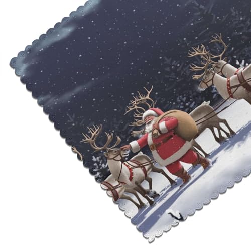 Sets de table lavables et résistants à la chaleur imprimé Noël pour table propre