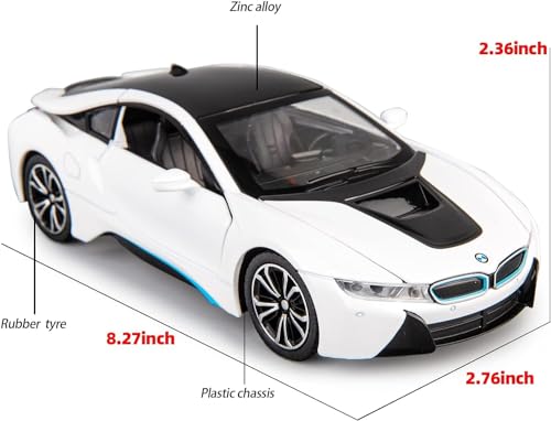Image of Exclusive Alloy Metal Pull Back Die-Cast Car Diecast Metal Pullback Toy Car with Openable 6 Doors,Light Music Boys Gifts Toys (1:22 Big B-M-W i8 - Multicolor)