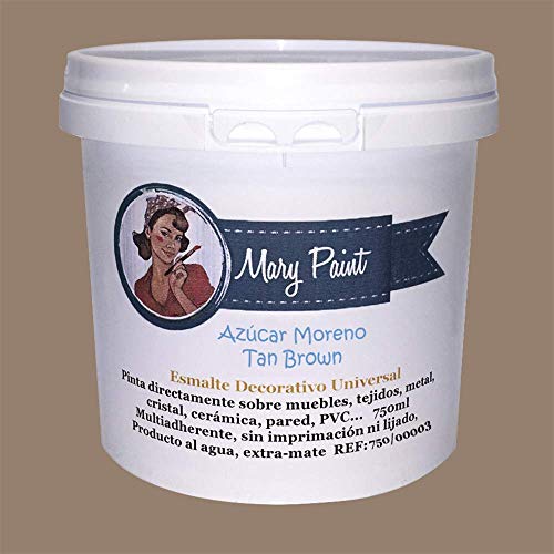 Mary Paint | Pintura para muebles efecto Chalk Paint, Azúcar Moreno - 750ml