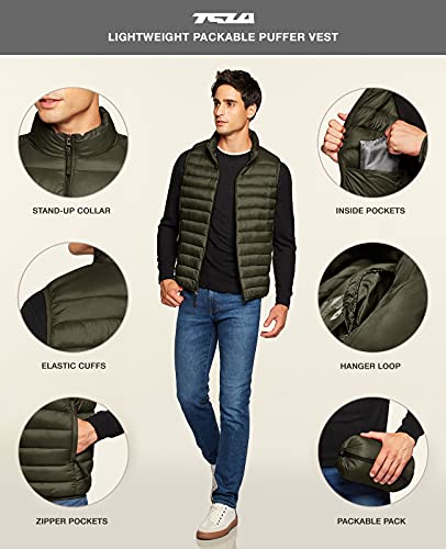 TSLA Men's Lightweight Packable Accent Puffer Vest, Water-Resistant Winter Outdoor Vests3