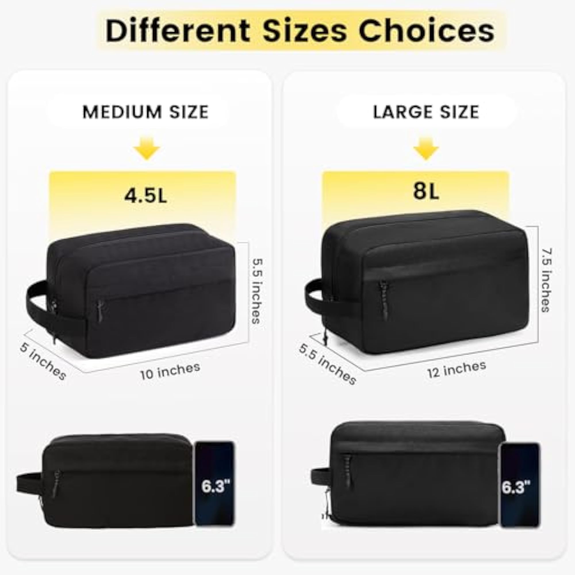 Toiletry Bag Hanging Dopp Kit for Men, Water Resistant