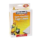 Vitakraft Cage Liners for Birds - For Parrot, Parakeet, Conure, and Cockatiel Cages White 20' X 18' 7 Count, Premium Absorbent Liner