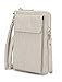 MKF Crossbody Cellphone Handbag for Women Wallet Purse â€“ PU Leather Multi Pockets Clutch Bag, Wristlet Strap Beige