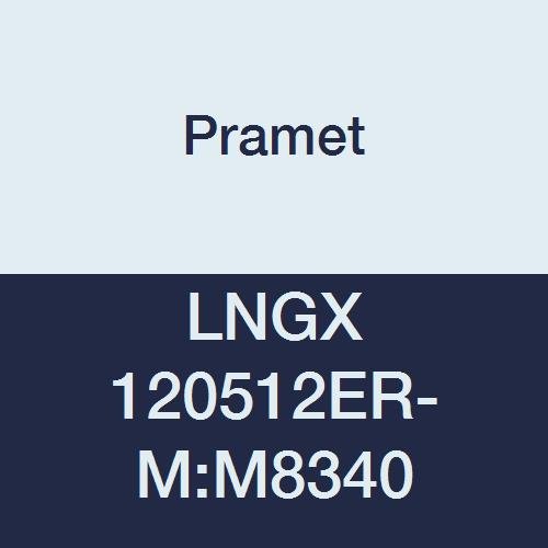 LNGX 120512ER-M:M8340 Carbide Steel, Stainless and Super Alloy (P40,M30,S30) Milling Insert, Positive Geom, LNGX Style, 047" Rad (Pack of 10)