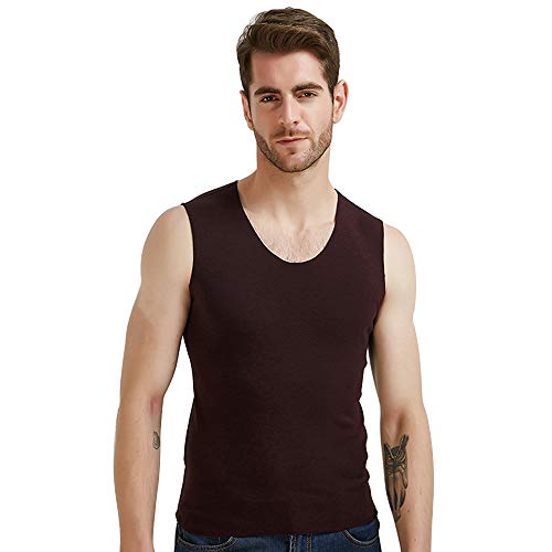 Agolaty Ropa Interior térmica ultradelgada cálido para Hombre otoño e Invierno Nuevo autocalentamiento Aumento Chaleco Gordo, Men's, Vino Tinto, Trompeta Cover