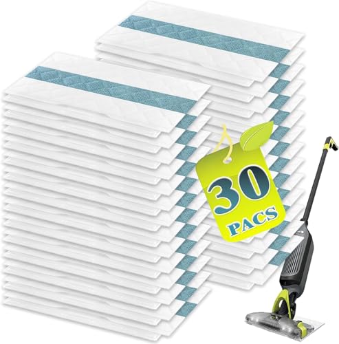 Disposable Hard Floor Pad Refills, Compatible with Shark VACMOP Pro VM252 VM251 VM250 VM200 VC205 QM250 VM190 VM200P12 VMP30 for use on All Sealed Floors (30-PCS)