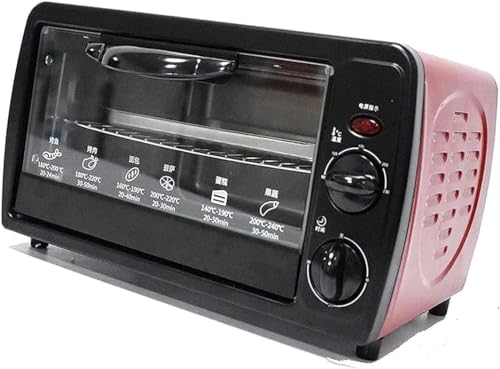 LABLADUO Horno Tostador Eléctrico, Horno Eléctrico de Mesa Mini Horno de 12 L con Asador, Temperatura Regulable Fácil de Limpiar, Accesorios Incluidos, Acero Inoxidable 640 Watt