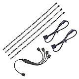 19.7in PC RGB Strip 4PCS Computer RGB LED Strip Lights for PC Case, Magnetic LED Light Strip for Motherboard with 12V 4Pin Header, ASUS Aura Sync, Gigabyte RGB Fusion, MSI Mystic Light, ASRock RGB