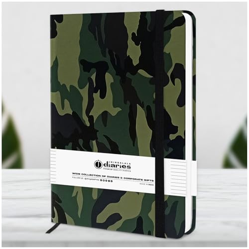 Image of Jhingalala Diaries - Hardbound Leather Cover Pocket Size Corporate Executive Diary Notebook I Pocket Diary For Men and Women I A6 Size I 80gsm Paper I 192 Ruled Pages (Military)