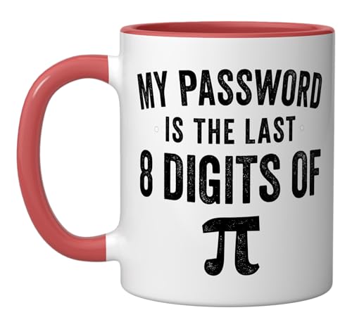 Taza de Cerámica Roja y Blanca con Diseño Divertido Matemático miniatura 1