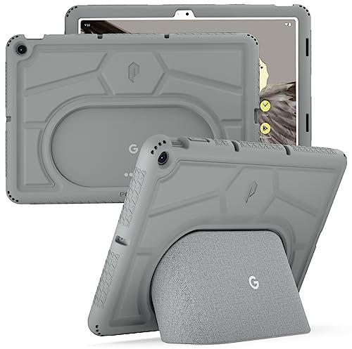 Poetic TurtleSkin Series etui na tablet Google Pixel 11 cali (2023), wytrzymałe, odporne na wstrząsy, wytrzymałe, przyjazne dla dzieci, ochrona przed upadkiem, silikonowe etui, piwne