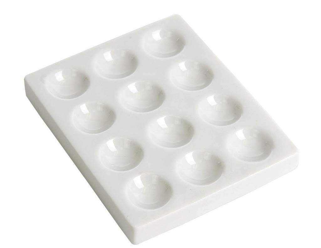 Elecopto 12 Depressions Porcelain Spot Plate 12 Wells Porcelain Spotting Reaction Plate for Laboratory Experiment Chemical Testing-image-31