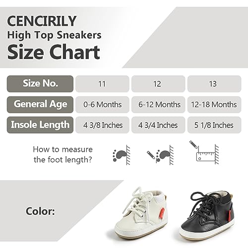 Image of CENCIRILY Baby Boys Girls High Top Sneakers Soft Soles Anti Skid Infant Ankle Shoes Toddler Prewalker First Walking Crib Shoes