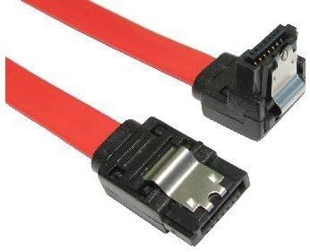 rhinocables Sata Cable II, Sata Power Splitter, Serial ATA Hard Drive Data Locking Lead, Right Angled or Straight Head (45cm, Right Angled to Straight Heads)