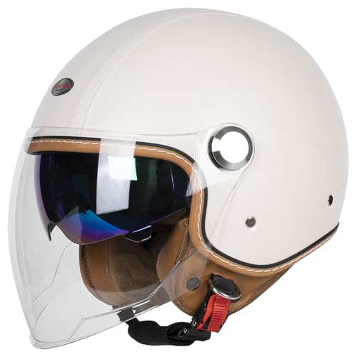 Quickool Open Face Dual Visor Moped Helmet