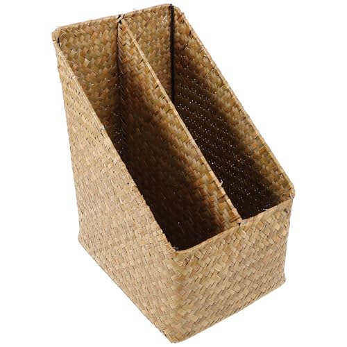 Panier tressé herbe Zerodeko boîte de rangement bureau - 2