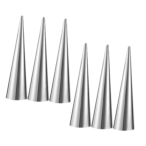 NAMOARLY 6pcs Stainless Steel Croissant Horn Molds Baking Cones Desserts Easy to Use Space-saving Design for Cream and Ice Cream Fillings