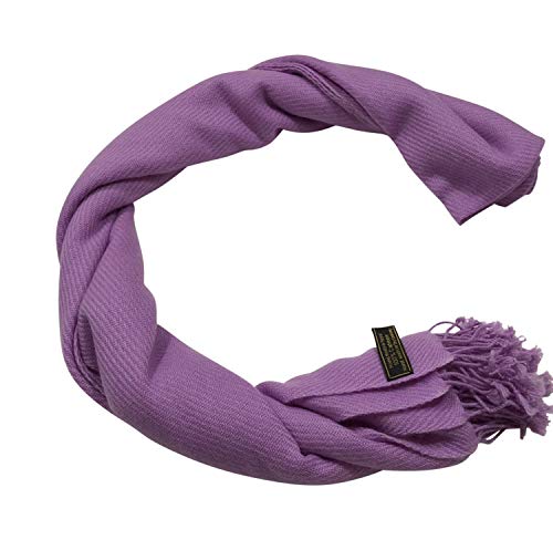 CJ Apparel Light Purple Lilac 100% Cashmere Shawl Pashmina Scarf Wrap Stole Head Wrap Hand Made in Nepal New4