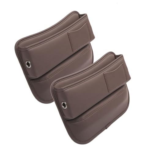 シートサイドポケット に適用トヨタ 新型 アルファード ヴェルファイア Alphard 40系 サイド収納ボックス 小物収納 カーシート隙間収納ボックス PUレザー 落下防止 隙間ポケット ケーブル穴付 運転席と助手席汎用 カー用品 (brown,2個)