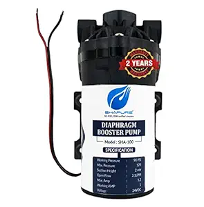 Shapure Ro Booster Pump with Copper Winding 100 GPD Ro Motor with elbow for All RO Water Purifiers Compatible with Kent/Aquagrand/livpure/Dolphine/Aquagaurd/ - 1 Pcs (PUMP 100gpd)