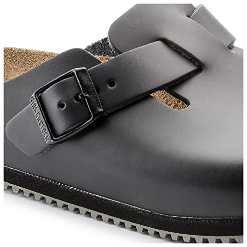 Birkenstock Clog Boston Super Grip, skóra naturalna, czarna, szerokość normalna, rozmiar 41 (damskie/męskie klapki klapki, pantofle, klapki, klapki, klapki, klapki)