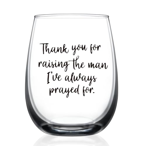 JERIO Boyfriends Mom Gifts Christmas Birthday Mothers Day Gift for Mother in LawAppreciation Gift For Boyfriends Mom 15 Oz Wine Glass