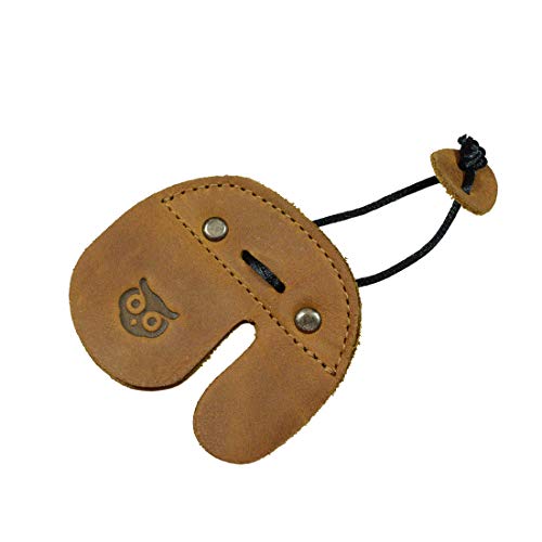 Hide & Drink, Archery Finger Tab, Protect Guard for Recurve Bows, Finger Protector, Shooting Practice Gear Sports & Outdoors, Full Grain Leather, Handmade (Single Malt Mahogany, Left Handed)