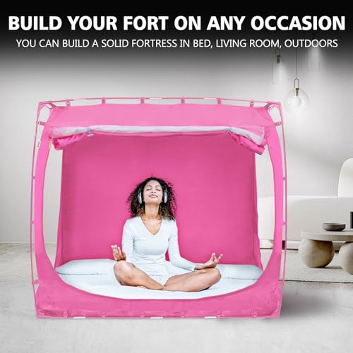 Bed Tent Bed Canopy King Size Tents for Adult and Kids- Original Design Portable Dream Tent Indoor Sleeping Tents 80% Blackout with 3 Doors Breathable Big Space Tents