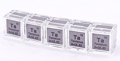 Image of 0.39 inch 10mm Tantalum Metal Cube Ta up to 99.9% Pure Periodic Table Element Engraved Density Collection Science Education Display Block Cube + Acrylic Case Box - 1PC