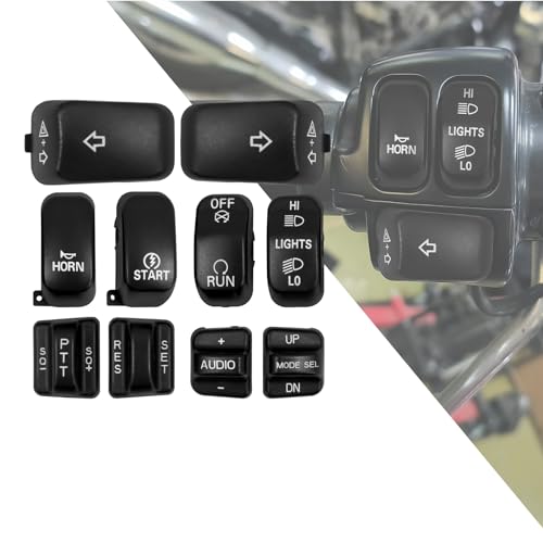 HDBUBALUS ハンド コントロール スイッチ キャップ カバー ハーレー ソフテイル ダイナ ロードキング ファットボーイ用のサムネイル