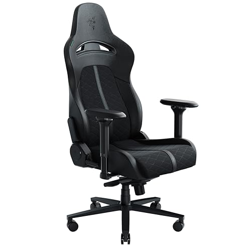 Razer Enki - Gaming-Stuhl für Sitzkomfort den ganzen Tag (Integrierter Lordosenbogen, Reaktive Sitzneigung, Breitere Sitzfläche, Optimierte Polsterdichte) Schwarz | Standard