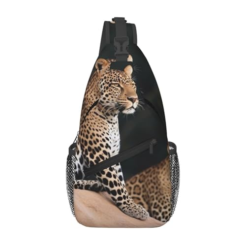 Bolso sling unisex negro tipo chest bag miniatura 1