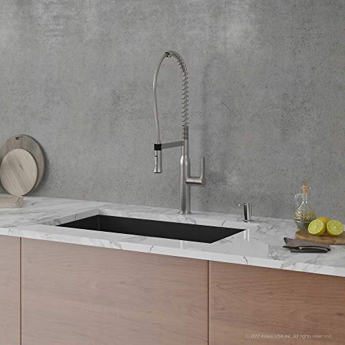 Kraus KGU-55BLACK Forteza™ 32 Inch Undermount Single Bowl Granite Kitchen Sink In Black thumb #1