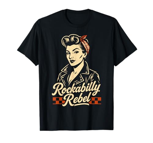 Rockabilly Pin Up Cowgirl Cherry Bomb Vintage Retro Années 50 T-Shirt