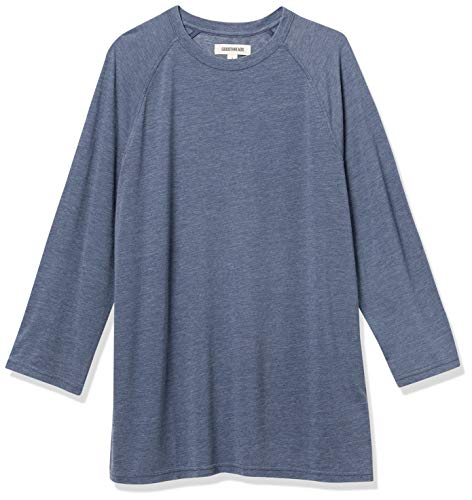 Amazon Brand - Goodthreads Men's Burnout Baseball T-Shirt, Denim Blue, Large