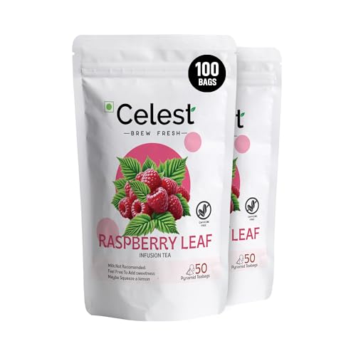 Image of Celest Raspberry Leaf Tea - 100 Teabags (50 Bags - Pack of 2) | Raspberry Leaf | Natural Uterine & Menstrual Support